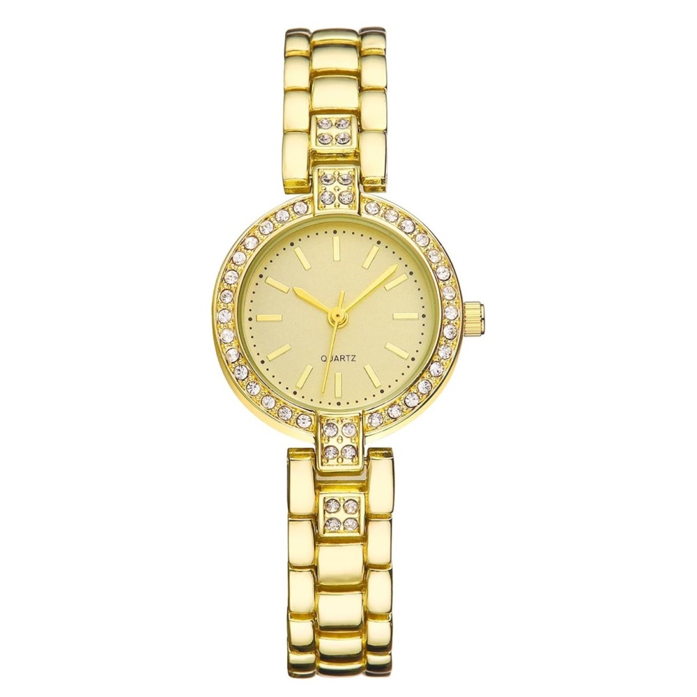 Gold Classy Watch with Crystals